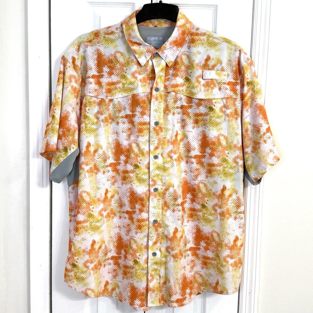 REEL LEGENDS XL Mariner II Vented orange camo Outdoor Fishing Shirt *Nice! 👕